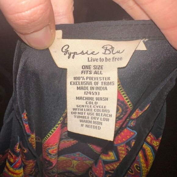 Gypsy Blu orange paisley flowy vacationcore boho kaftan - Picture 7 of 7